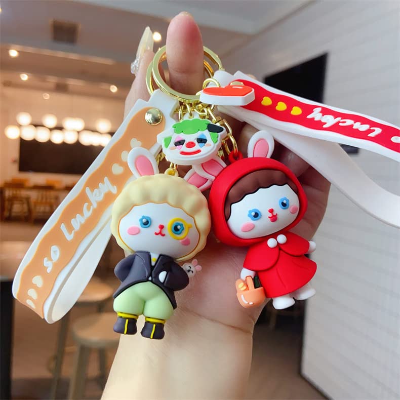 Amazon.co.jp: アイデア、キャラクターウサギ、女の子、キーホルダー